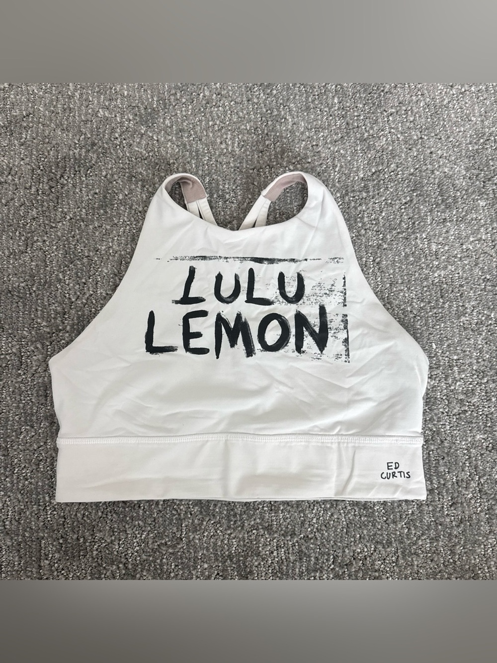 lululemon athletica White & Black Graphic Sports Bra size 8